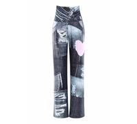 WINSHAPE Damen Functional Comfort Culottes Cul101c “high Waist” Mit Patchwork-Print Trainingshose, Grau, M EU