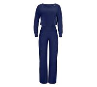Jumpsuit WINSHAPE "JS101LSC", Damen, Gr. XS, Normalgrößen, blau (dunkelblau), 85% Polyester, 15% Elasthan, Rundhals, Overalls, Functional Comfort (72709911-XS) dunkelblau