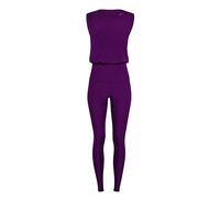 Winshape Damen Functional Comfort Jumpsuit JS102LSC, Comfort Style, Fitness Freizeit Yoga Pilates, Dark-Plum