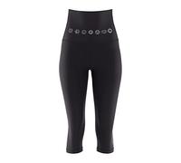 Leggings WINSHAPE "3/4-Functional Comfort HWL212C-silberne 7 Chakras", Damen, Gr. XS, Normalgrößen, schwarz (schwarz, 7, chakras), 85% Polyester, 15% Elasthan, Hosen Leggings, High Waist (23724614-XS)