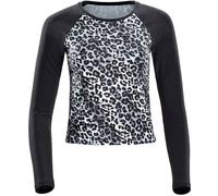 WINSHAPE Damen Functional Light and Soft Cropped Long Sleeve Top AET119LS (AET119LS-SLB) XXL snow leopard/black