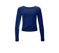 Langarmshirt WINSHAPE "Cropped Functional Light and Soft", Damen, Gr. XS, blau (dunkelblau), 85% Polyester, 15% Elasthan, Rundhals, Shirts Langarmshirt, Overlap-Applikation (61110733-XS)
