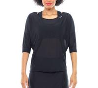 WINSHAPE Damen Functional Light 3/4-arm Mesh-dance Top Dt107 Leicht Transparent T-Shirt, Schwarz, M EU