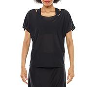 WINSHAPE Damen Funktionelles, Leicht Transparentes Mesh-dance Top Dt105 T-Shirt, Schwarz, L EU