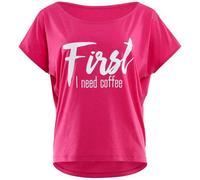 WINSHAPE Damen Kurzarmshirt Ultra Light mit Glitzer-Aufdruck MCT002 (MCT002-G-W) 3XL deep pink/glitzer/weiß