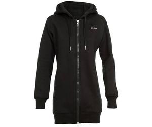 WINSHAPE Damen Lange, kuschelige Hoodie-Jacke mit 2-Wege-Zipper J006 (J006) XS Schwarz