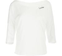 3/4-Arm-Shirt WINSHAPE "MCS001", Damen, Gr. S, weiß (vanilla, weiß), 50% Modal, 50% Baumwolle, U-Boot-Ausschnitt, Shirts Yogawear Yogashirt, Ultra leicht (15985057-S) vanilla, weiß