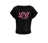 WINSHAPE Damen Kurzarmshirt Ultra Light mit Glitzer-Druck MCT002 (MCT002-GN-P) M Schwarz