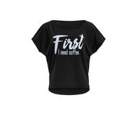 Oversize-Shirt WINSHAPE "MCT002 ultra leicht" Gr. 3XL, schwarz (schwarz, glitzer weiß) Damen Shirts Yogawear Yogashirt (92740702-XXXL) schwarz, glitzer weiß