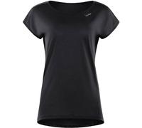 Winshape Damen Ultra leichtes Modal-Kurzarmshirt mit abgerundetem Saum MCT013, All-Fit Style, Fitness Freizeit Sport Yoga Workout, SCHWARZ, L