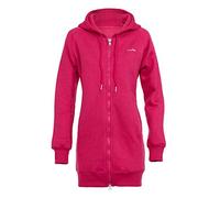 Winshape Damen Lange, kuschelige Hoodie-Jacke J006 mit 2-Wege-Zipper Kapuzenpullover, Deep-Pink, XS