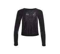 Langarmshirt WINSHAPE "AET119LS", Damen, Gr. XXL, schwarz (panther, schwarz), 85% Polyester, 15% Elasthan, Rundhals, Langarm, Shirts, Cropped Functional Light and Soft (50550122-XXL) panther, schwarz