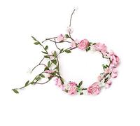 Winslet Blumenkrone, Stirnband mit verstellbarem Band für Frauen oder Mädchen als Haarschmuck (Pink)