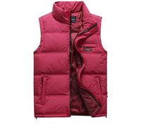Winter-Entendaunenweste für Herren, Parka, dick, warm, Varsität, roter Windbreaker, ärmellos, Jacke, männlich, klassisch, lässig, Reiseweste, rote Weste, 3XL