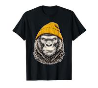 Winter Gorilla trägt Beanie Cute Animal Art Männer Frau Preisgünstiges Grafik-T-Shirt