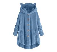 Winter Jacke Damen Übergangsjacke Mantel Winter O-Ausschnitt Langarm Solid Coat Lange Oberbekleidung Wintermantel Lederimitat