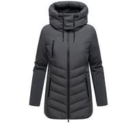 MARIKOO Damen Winterjacke (XS-3XL) - Softshell, mit abnehmbarer Kapuze, Steppung - N103 - Anthrazit Größe L - Gr.L