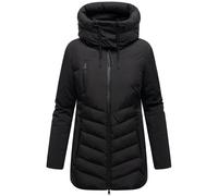 MARIKOO Damen Winterjacke (XS-3XL) - Softshell, mit abnehmbarer Kapuze, Steppung - N103 - Schwarz Größe M - Gr.M