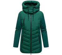 MARIKOO Damen Winterjacke (XS-3XL) - Softshell, mit abnehmbarer Kapuze, Steppung - N103 - Evergreen Größe L - Gr.L
