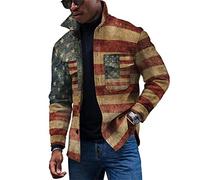 Winter Jacket Men Cabanjacke Satin Hemd Herren Winterjacke Herren Sweatshirt Jacke Zipper Hoodie Y2k Ünne Jacke Herren Patchwork Jacke Holzfällerhemden Wanderjacken Herren(Watermelon Red,XL)