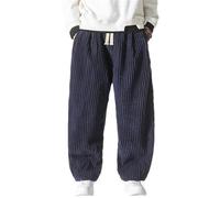 Winter Japanische männer Bund Cord Harem Hosen Casual Jogging Jogginghose Hip-Hop Straße Männlich Navy L