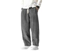 Winter Japanische männer Bund Cord Harem Hosen Casual Jogging Jogginghose Hip-Hop Straße Männlich Gray XXL