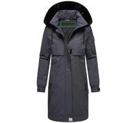 Winter Kurzmantel mit Kapuze und Kunstfell "Kaltwetterretter 14" Navy XXL
