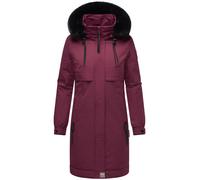 Winter Kurzmantel mit Kapuze und Kunstfell "Kaltwetterretter 14" Wine L