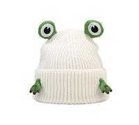Winter Mütze für Damen Herren Lustig Frosch Laufmütze Thermo Wintermütze Strickmütze Stretch Winterhut Bequem Atmungsaktiv Sportmütze Schönes Geschenk