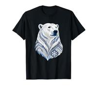Winter Nordic Eisbär Schneeflockenmuster T-Shirt