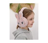 Winter-Ohrenschützer aus Plüsch für Mädchen, Dusty Rose - Flauschige Hasen-Ohrenwärmer für Kinder