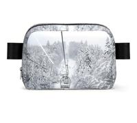 Winter Old Cable Ski Lift Print Unisex Hüfttasche Verschleißfeste Gürteltasche Hüfttasche mit Verstellbarem Gurt für Wandern und Reisen
