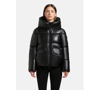 Lederimitatjacke KHUJO "AURORA", Damen, Gr. XXL, schwarz, 100% Polyurethan, unifarben, eingesetzt Rippbündchen mit Windstopper, Jacken (56523326-XXL) schwarz