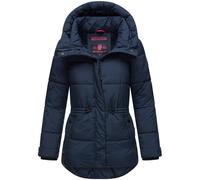 MARIKOO Damen Winter Jacke gesteppte Winterjacke Stepp warm B947 [B947-Akum-Navy-Gr.L]