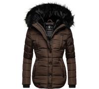 Winter Steppjacke mit Kapuze "Lotusblüte" Dark Choco S