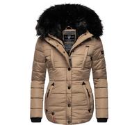 Winter Steppjacke mit Kapuze "Lotusblüte" Taupe S