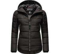 Navahoo Damen Winterjacke Steppjacke mit Kapuze warm gefüttert B878 [B878-Renes-Schwarz-Gr.S]
