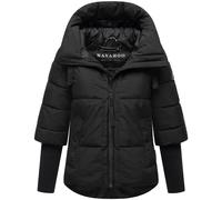 Winter Steppjacke mit Rippstrickärmeln "Lotusherz XIV" Black XL