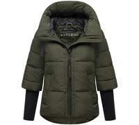 Winter Steppjacke mit Rippstrickärmeln "Lotusherz XIV" Dark Olive M