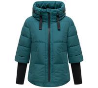 Winter Steppjacke mit Rippstrickärmeln "Lotusherz XIV" Ocean Green L
