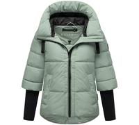 Winter Steppjacke mit Rippstrickärmeln "Lotusherz XIV" Smokey Mint M