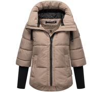 Winter Steppjacke mit Rippstrickärmeln "Lotusherz XIV" Taupe Grey M