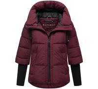 Winter Steppjacke mit Rippstrickärmeln "Lotusherz XIV" Wine M