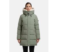 Winter Steppmantel mit abnehmbarem Kunstfell-Besatz "Kelsi" Muted Green L