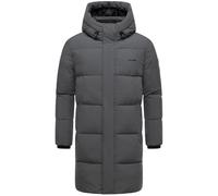 STONE HARBOUR Herren Steppmantel mit kuscheligem Fleece-Innenfutter warmer Wintermantel mit großer Kapuze Hadrieen XX Anthracite Gr. L