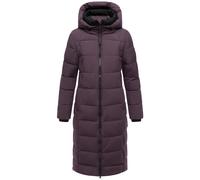 MARIKOO Damen Wintermantel (XS-6XL) - gesteppt, abnehmbare Kapuze, 6 Taschen, Rippkragen - N079 - DustyPlum Größe XL - Gr.XL