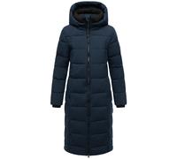 MARIKOO Damen Wintermantel (XS-6XL) - gesteppt, abnehmbare Kapuze, 6 Taschen, Rippkragen - N079 - Navy Größe 5XL - Gr.5XL