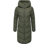 Steppmantel RAGWEAR "Natalin YOUMODO", Damen, Gr. 6XL (52), grün (olivgrün), Obermaterial: 100% Polyester; Innenfutter: 100% Polyester; Wattierung: 100% Polyester, tailliert ca. Mitte Oberschenkel, ho