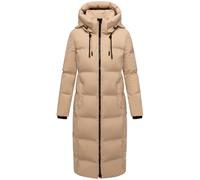MARIKOO Damen Wintermantel (XS-5XL) - gesteppt, abnehmbare Kapuze, winddicht - N102 - Beige Größe L - Gr.L