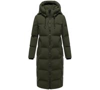 MARIKOO Damen Wintermantel (XS-5XL) - gesteppt, abnehmbare Kapuze, winddicht - N102 - DarkOlive Größe L - Gr.L